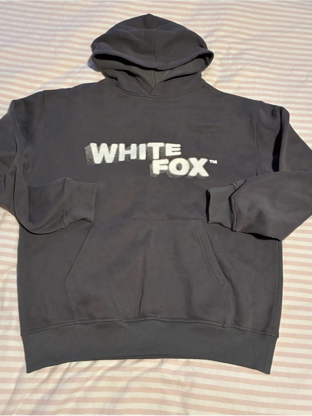 White Fox Boutique Black Logo Pullover Hoodie